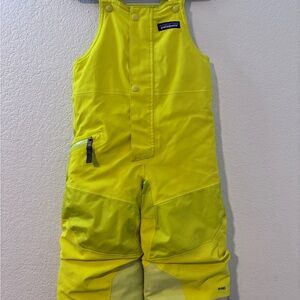 Patagonia Bright Yellow Snow Pile Bibs size 2T Bright Yellow